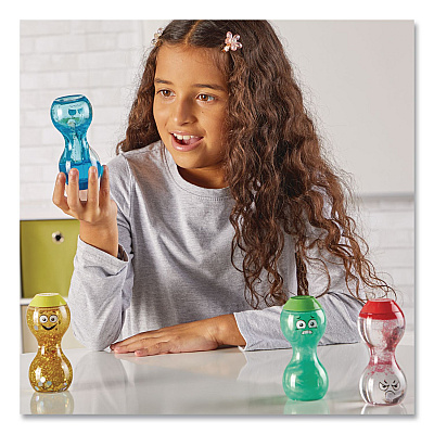 hand2mind Express Your Feelings Sensory Bottles, Ages 18 Months and Up, Assorted Colors, 4 Pieces (94488)