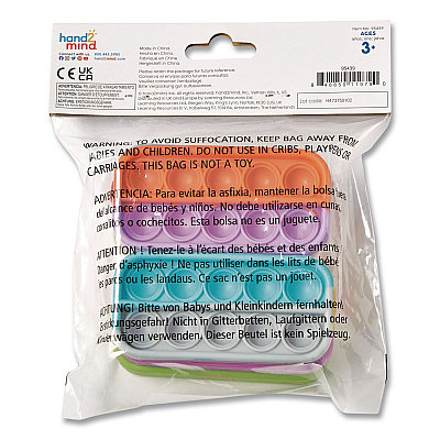 hand2mind Ten-Frame Sensory Bubble Poppers, Pre-K to K, 6 Pieces (95439)
