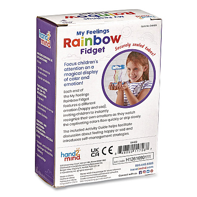 hand2mind My Feelings Rainbow Fidget Tube, Ages 3 and Up, Blue (94489)
