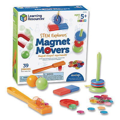 Learning Resources STEM Explorers Magnet Movers, Grades K to 2, 39 Pieces (LER9295)