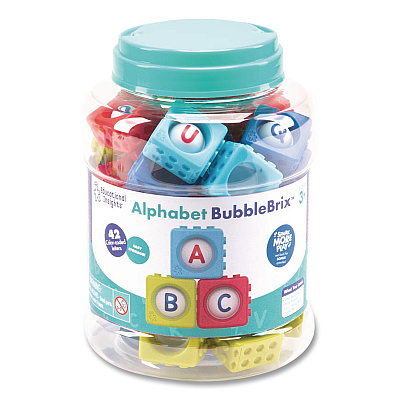 Educational Insights Alphabet BubbleBrix. Ages 3 to 7, Plastic, Assorted Colors, 42 Pieces (2598)