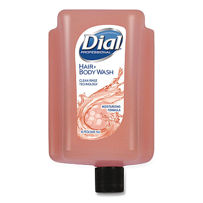 Dial Professional Hair + Body Wash Refill for Versa Dispenser, Neutral Scent, 15 oz, 6/Carton (16304CT)