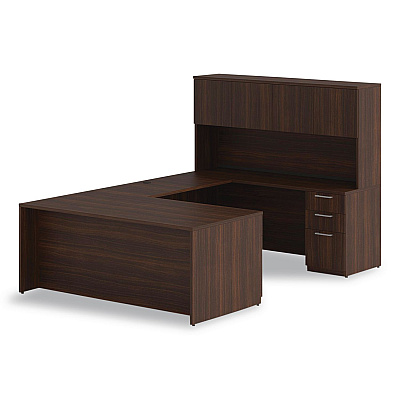 Alera Seville Series Bridge Return, 48w x 24d x 29h, Mahogany (SVBR4824MY)