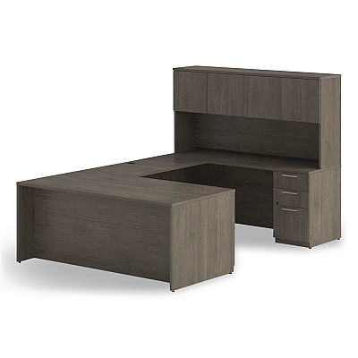 Alera Seville Series Bridge Return, 48w x 24d x 29h, Walnut (SVBR4824WA)