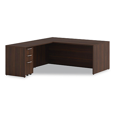 Alera Seville Series Mobile Pedestal, Left/Right, 3-Drawer: Box/Box/File, Legal, Mahogany, 15" x 18" x 27" (SVMPBBFMY)