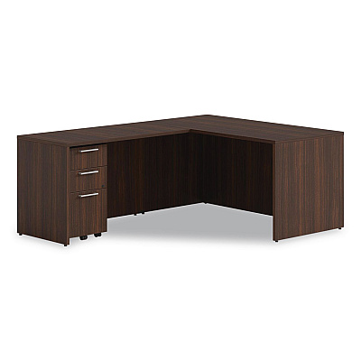 Alera Seville Series Mobile Pedestal, Left/Right, 3-Drawer: Box/Box/File, Legal, Mahogany, 15" x 18" x 27" (SVMPBBFMY)