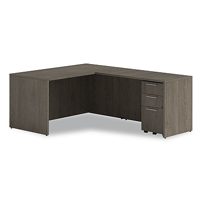 Alera Seville Series Mobile Pedestal, Left/Right, 3-Drawer: Box/Box/File, Legal, Walnut, 15" x 18" x 27" (SVMPBBFWA)