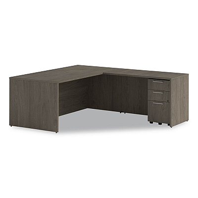 Alera Seville Series Return Shell, Reversible, 48" x 24" x 29", Walnut (SVRS4824WA)