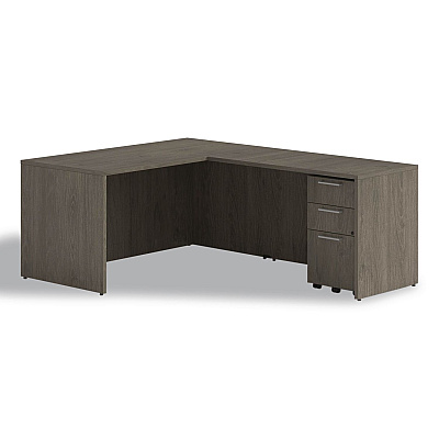 Alera Seville Series Return Shell, Reversible, 48" x 24" x 29", Walnut (SVRS4824WA)
