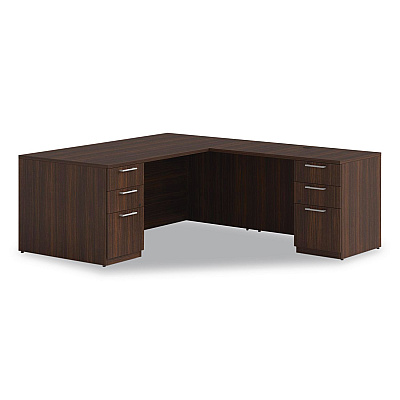 Alera Seville Series Single Pedestal Desk, Left Pedestal, 72" x 36" x 29", Mahogany (SVSPL7236MY)