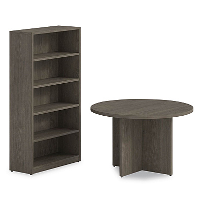 Alera Seville Round Conference Table, Round, 48" Diameter, Walnut (SV4848WA)