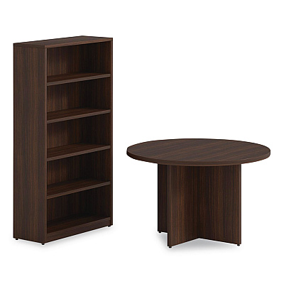 Alera Seville Bookcase, Five-Shelf, 36w x 14d x 65h, Mahogany (SVBC6536MY)