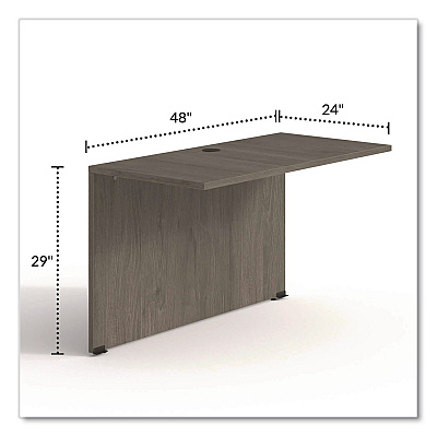 Alera Seville Series Bridge Return, 48w x 24d x 29h, Walnut (SVBR4824WA)