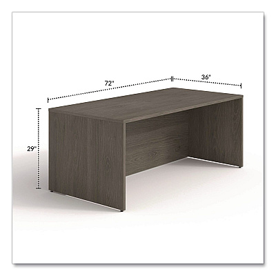 Alera Seville Series Desk Shell, 72" x 36" x 29", Walnut (SVDS7236WA)