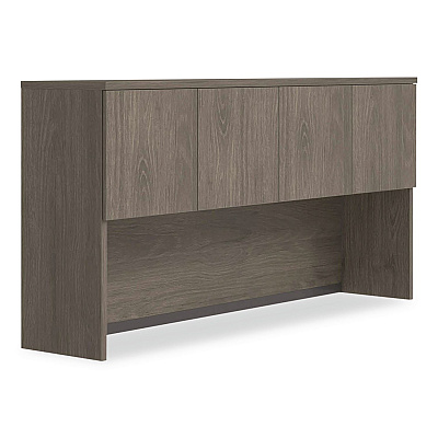 Alera Seville Hutch with Doors, 4 Compartments, 72w x 16d x 36h, Walnut (SVH7236WA)