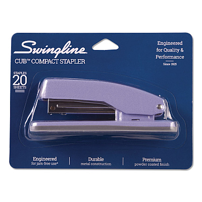 Swingline Cub Compact Metal Staplers, 20 Sheet Capacity, Periwinkle (1071)