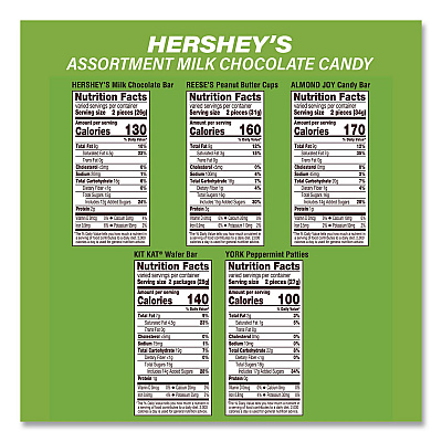 Hershey's Assortment Milk Chocolate/Mar's Chocolate Favorites, 30.22 oz Bag and 62.6 oz Bag/Carton (60004054)