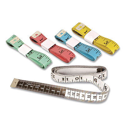 Learning Resources Standard/Metric Tape Measure, 60" Long, Assorted Colors, Plastic, 10 Tape Measures (LER0363)