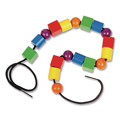 Learning Resources Beads in a Bucket, Wood, Small, Assorted Colors, 1.4 lb Bucket (LER0140)