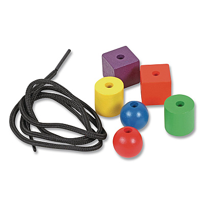 Learning Resources Beads in a Bucket, Wood, Small, Assorted Colors, 1.4 lb Bucket (LER0140)
