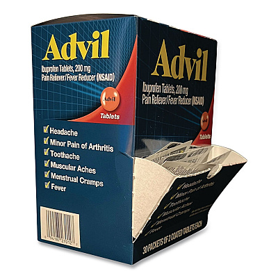 Advil Ibuprofen Tablets Refill Packs, Two-Pack, 30/Box (64008)