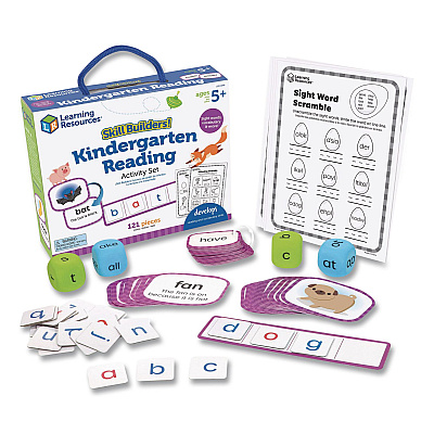Learning Resources Skill Builders! Kindergarten Reading Activity Set, Grades K to 1, 121 Pieces (LER1246)