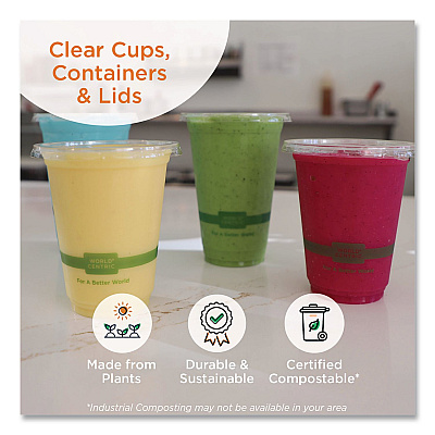World Centric PLA Clear Cold Cups, 1 oz, Plastic, Clear, 3,000/Carton (CPCS1SN)