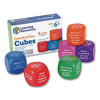 Learning Resources Conversation Cubes, Ages 6 and Up, Assorted Colors, 6 Pieces (LER7300)