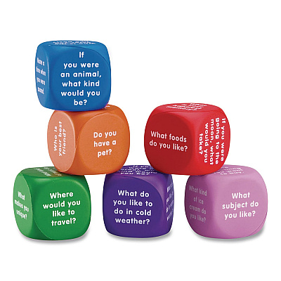 Learning Resources Conversation Cubes, Ages 6 and Up, Assorted Colors, 6 Pieces (LER7300)