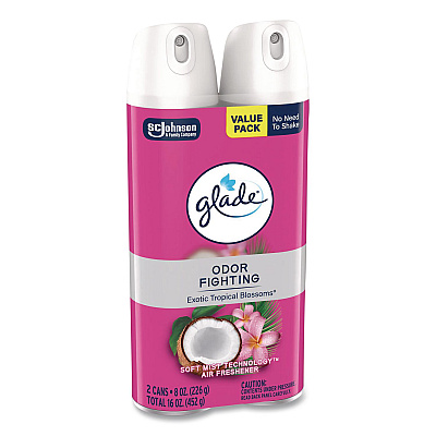 Glade Air Freshener, Tropical Blossoms Scent, 8.3 oz, 2/Pack, 3 Packs/Carton (377365)