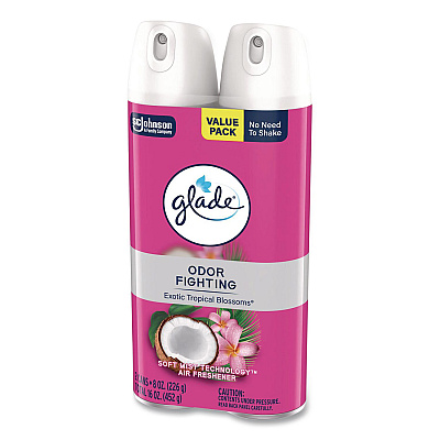 Glade Air Freshener, Tropical Blossoms Scent, 8.3 oz, 2/Pack, 3 Packs/Carton (377365)