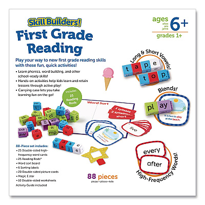 Learning Resources Skill Builders! First Grade Reading Activity Set, Grade 1, 88 Pieces (LER1237)