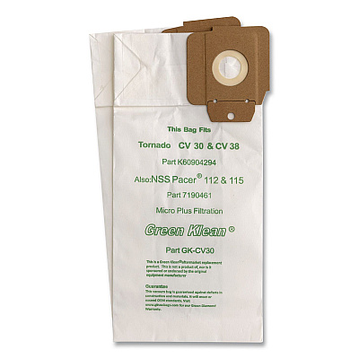 Green Klean GK-CV30 Replacement Bag, 10 Bags/Pack, 10 Packs/Carton