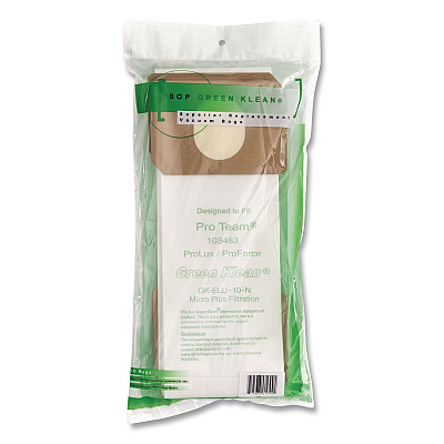 Green Klean GK-Elu-10 Replacement Bag, 10 Bags/Pack, 10 Packs/Carton (GKELU10N)