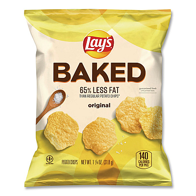 Frito-Lay Baked Variety Pack, Baked Cheetos/Baked Lays BBQ/Baked Lays Original/Baked Ruffles Cheddar Sour Cream, 30 Bags/BX, 2 Boxes/CT (77325)