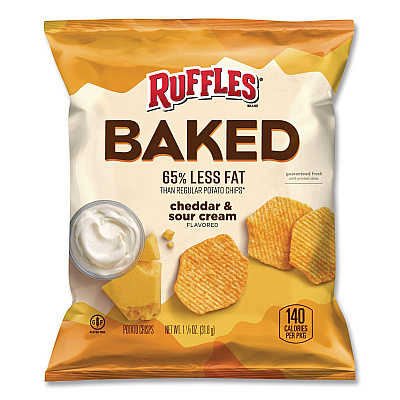 Frito-Lay Baked Variety Pack, Baked Cheetos/Baked Lays BBQ/Baked Lays Original/Baked Ruffles Cheddar Sour Cream, 30 Bags/BX, 2 Boxes/CT (77325)