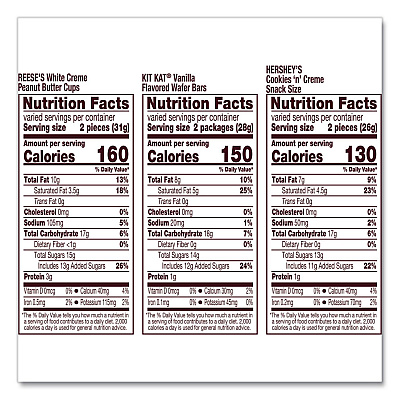Hershey's All Time Greats White Snack Size Assortment, White Chocolate, 29.31 oz Bag (22002587)