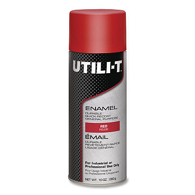 Rust-Oleum UTILI-T Spray Paint, Red, 10 oz Aerosol Can, 6/Carton (387391)