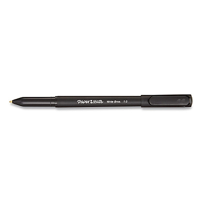 Paper Mate Write Bros. Ballpoint Pen, Stick, Medium 1 mm, Black Ink, Black Barrel, 8/Pack (2140570)