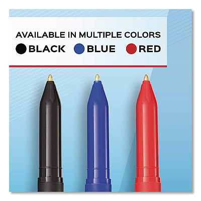Paper Mate Write Bros. Ballpoint Pen, Stick, Medium 1 mm, Black Ink, Black Barrel, 8/Pack (2140570)