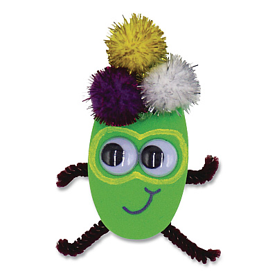 Creativity Street Wiggle Eyes Assortment, 0.27", 0.39", 0.47", 0.59", Black, 100/Pack (PAC344602R)