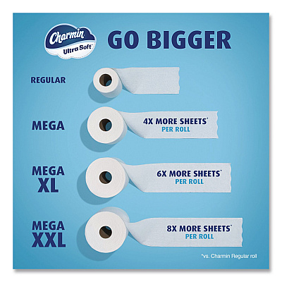 Charmin Ultra Soft Bathroom Tissue, Septic Safe, 2-Ply, White, 312 Sheets/Roll, 18 Rolls/Carton (19369)