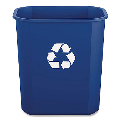 Boardwalk Deskside Recycling Bin, 3 gal, Polypropylene, Blue (12QTRECYCLEB)