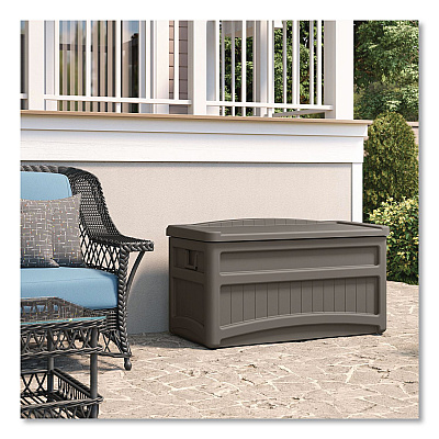 Suncast Medium Deck Box, 73 gal, 46" x 23.75" x 25.5", Stoney (DB7500ST)