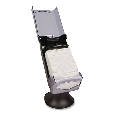 Morcon Tissue Valay Tower Napkin Dispenser, 8 x 17.25 x 13, Transparent Black (NT555)
