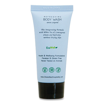 Diversified Hospitality Solutions H2O Therapy Body Wash Single Use, White Tea and Lemongrass, 0.85 oz, 300/Carton (007088)