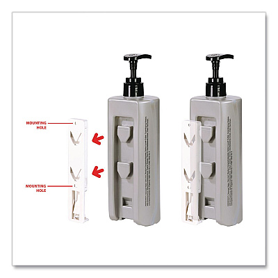 Diversified Hospitality Solutions Single EcoLux Air Dispenser Bracket, For Ecolux Air Pump Dispenser Bottles, 1.19 x 0.44 x 5.69, White, 24/Carton (458883)