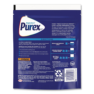 Purex 4-in-1 Laundry Detergent Pacs, 66 Pods/Bag, 4 Bags/Carton (05524)