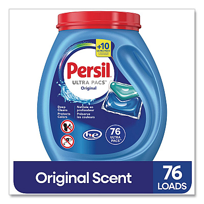 Persil Ultra Pacs Original Everyday Clean Laundry Detergent, 76 Pods/Tub, 4 Tubs/Carton (05515)