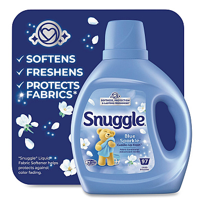 Snuggle Blue Sparkle Cuddle-Up Fresh Liquid Fabric Conditioner, 66 oz Bottle, 6/Carton (47452)